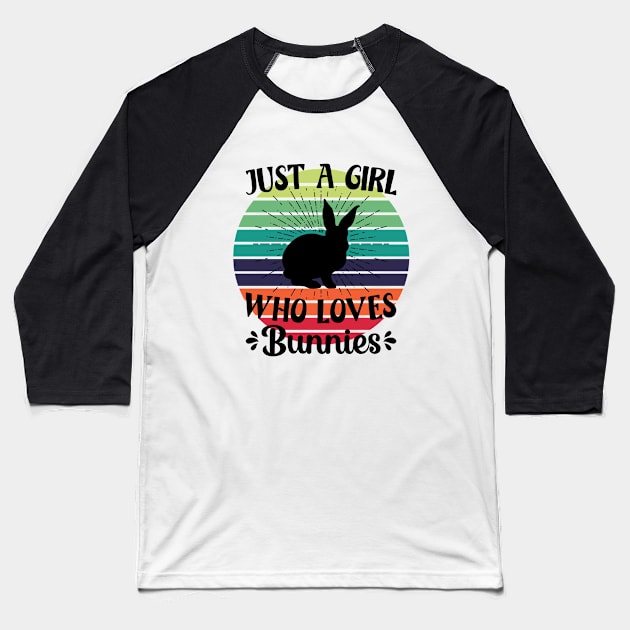 Just a girl who loves Bunnies 2 Baseball T-Shirt by Disentangled